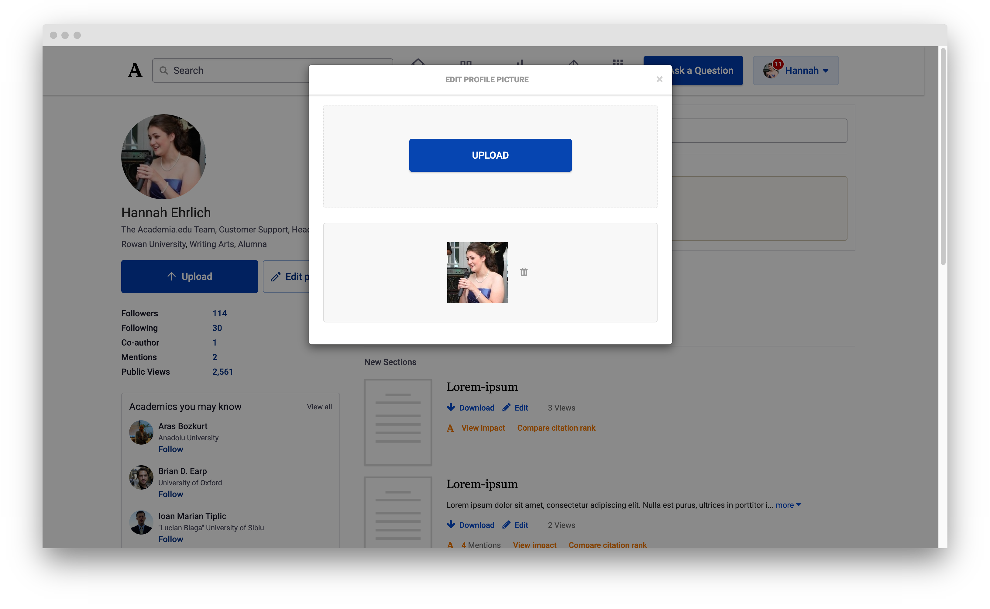Editing Your Profile Picture – Academia Support