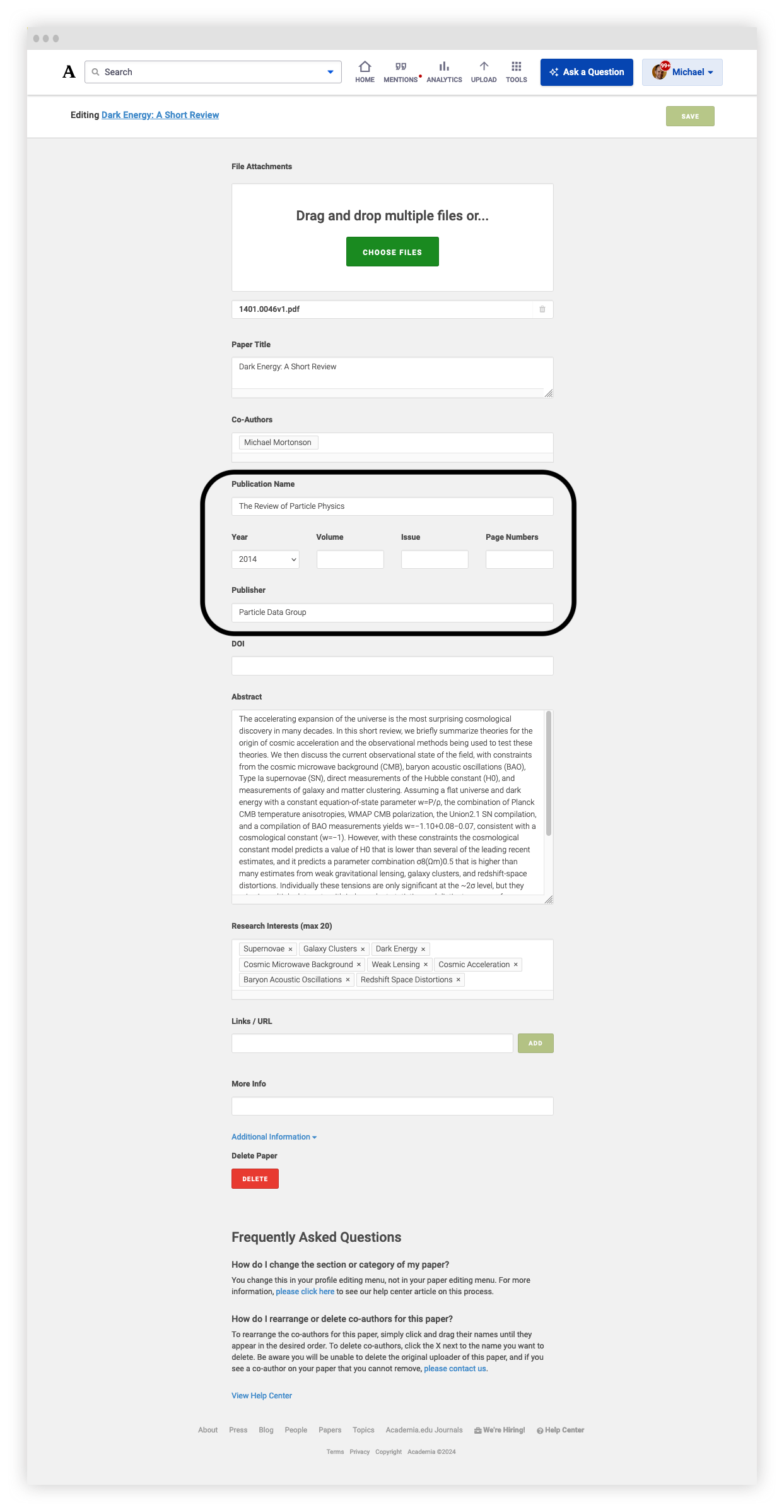Editing Your Journal Information – Academia Support