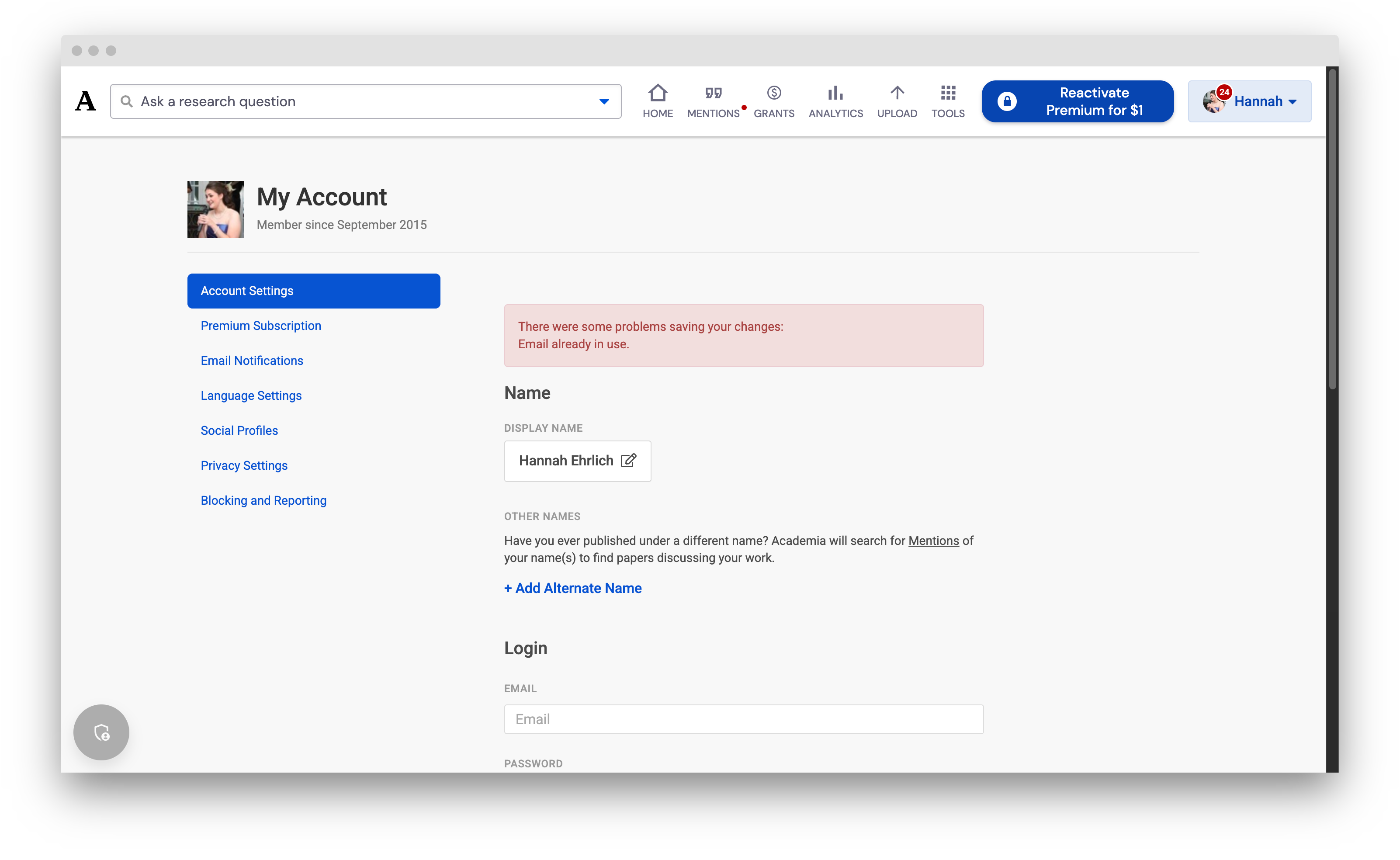 There were some problems saving your changes: Email already in use.